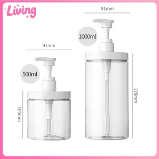 Living✅500/1000ml ขวดพลาสติกใส่เจลอาบน้ํา สําหรับใส่แชมพู โลชั่น เหมาะสำหรับการเดินทาง สำหรับใส่สบูเจล หลากสี ที่สบู่เหลวแบบกด ขวดปั๊มแชมพู แจกสติกเกอร์ฟรี