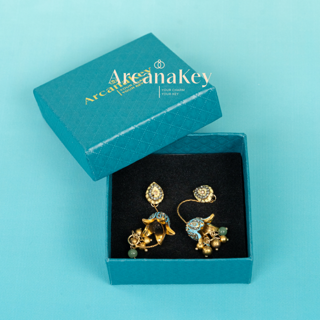 ต่างหูโบฮีเมียนลายดอกไม้ น้ำหนักเบาทองคู่สำหรับทริปชายหาดและสวมใส่วันธรรมดาวิธี ArcanaKey - รูปที่ 7