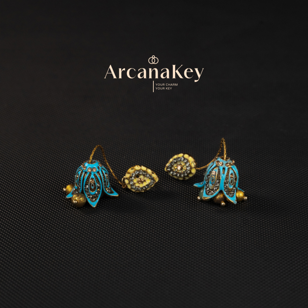 ต่างหูโบฮีเมียนลายดอกไม้ น้ำหนักเบาทองคู่สำหรับทริปชายหาดและสวมใส่วันธรรมดาวิธี ArcanaKey - รูปที่ 4