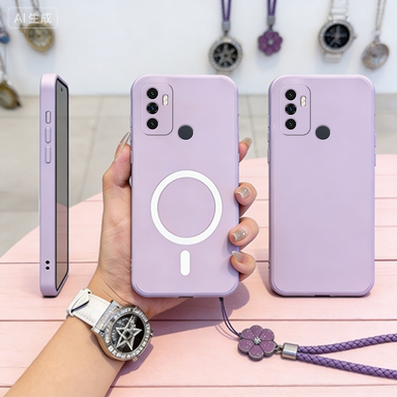 เคสสําหรับ OPPO A53 2020 เคสโทรศัพท์ มอบสร้อยข้อมือ Softcase Liquid Silicone Protector Cover ดีไซน์ใ