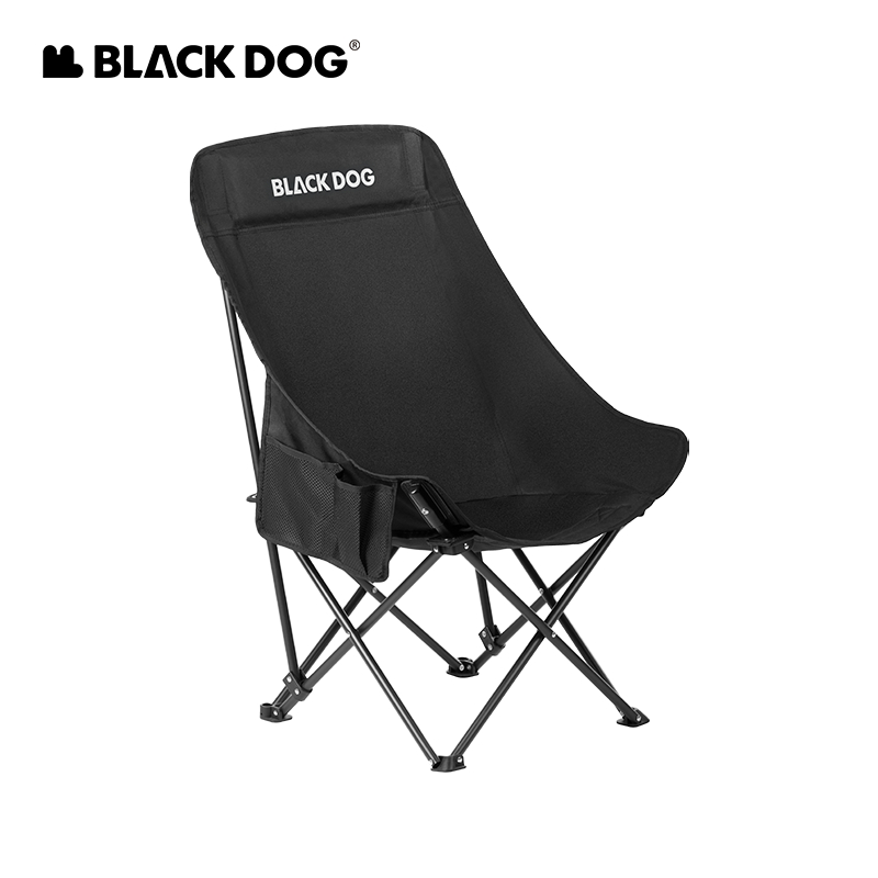 BLACKDOG เก้าอี้พับแคมป์ปิ้ง น้ำหนักเบา รับน้ำหนัก 120kg Fuyue L สีดำ สำหรับปิกนิก แคมป์ปิ้ง กลางแจ้ง