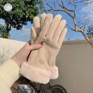 ถุงมือขนแกะสำหรับสุภาพสตรี ใช้ขี่จักรยานในฤดูหนาว นุ่มนวลและ…