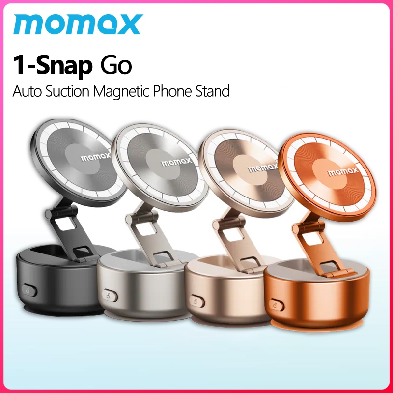 MOMAX 1-Snap Go ขาตั้งโทรศัพท์แม่เหล็กแบบดูดอัตโนมัติ ขาตั้งโทรศัพท์ไฟฟ้าแบบแม่เหล็ก รองรับการนำทางและใช้งานร่วมกับการถ่ายทอดสดได้