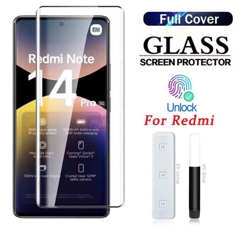 ฟิล์มกระจก UV สำหรับ Redmi Note 15 14 13 Pro+ Pro Plus 5G 2026
