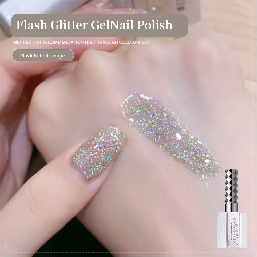 [ANNIES]เงินกระพริบยาทาเล็บกาวรูปแบบใหม่กะรัตสีขาวกระพริบความหนาแน่นสูงแววส่องไฟแต่งเล็บ16มล