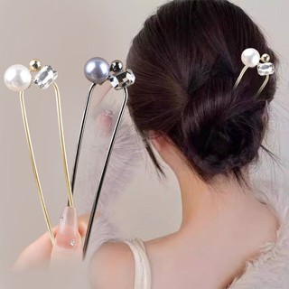 คลาสสิกPearlและRhinestoneทรงU Hairpin เครื่องประดับผมเรียบหร…