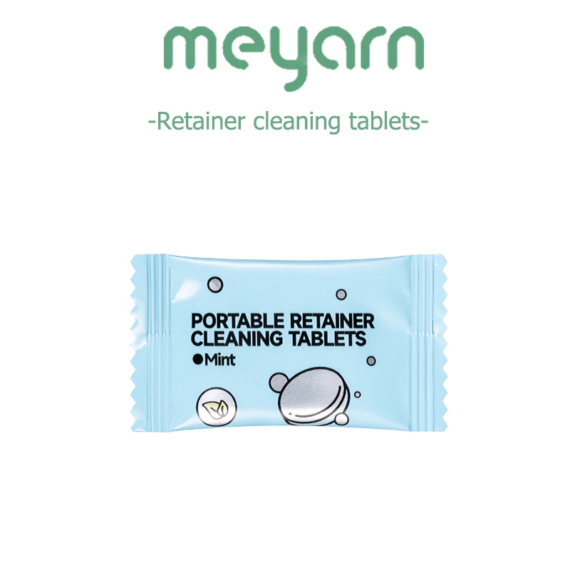 MEYARN แท็บเล็ตทำความสะอาดเครื่องมือจัดฟันแบบพกพา ชนิดซิงเกิลแพ็ค (1 ชิ้น)