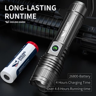 Smilingshark SD5318 ไฟฉาย led 10000lumens พลังงานสูง ซูมได้ พร้อม 5 โหมด ชาร์จได้ กันน้ํา สําหรับตั้งแคมป์ เดินป่า ล่าสัตว์
