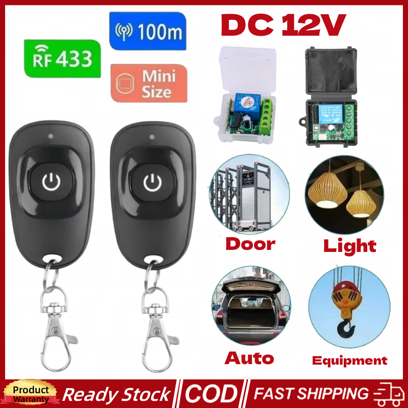 🚀ส่งจากไทย🚀 RF EV1527 การเรียนรู้รหัสเครื่องส่งสัญญาณ 433 Mhz Universal รีโมทคอนโทรลไร้สายสวิทช์ DC 12V 1CH รีเลย์ตัวรับสัญญาณโมดูล