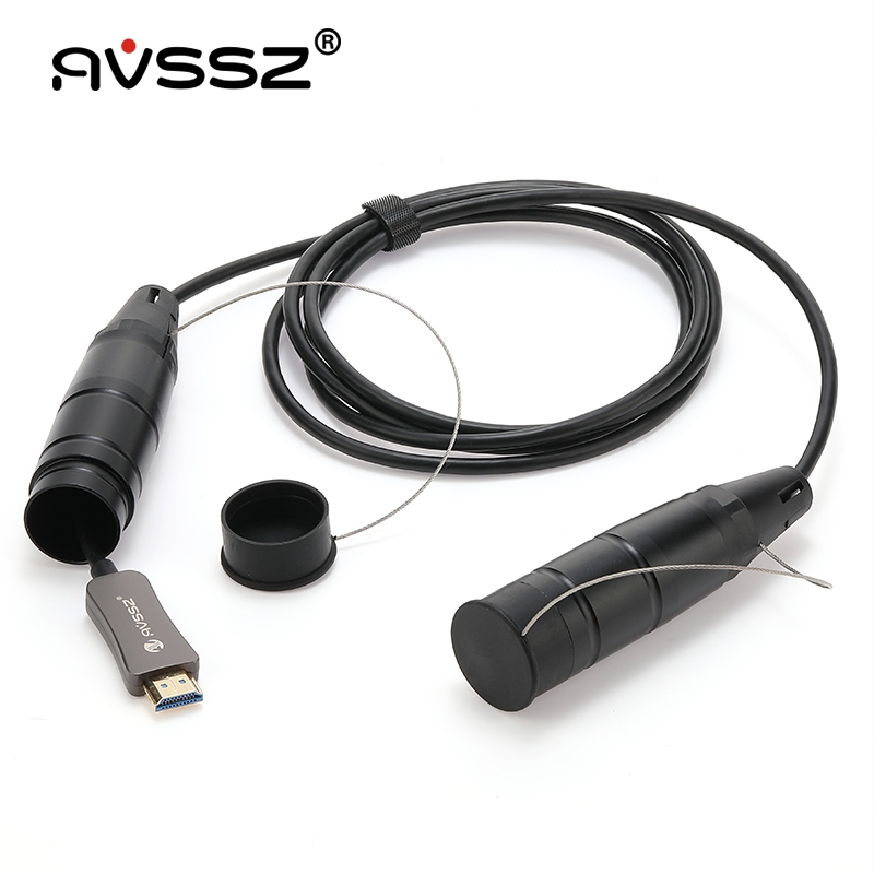 AVSSZ CPRI หุ้มเกราะกลางแจ้งสาย HDMI ฝาครอบป้องกันเชลล์ 2 / 4Core PDLC/ST/FC/SC สายไฟเบอร์ออปติกแขนโลหะกันน้ํา