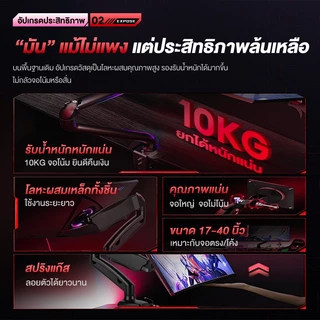 ขาตั้งจอคอม 17-40นิ้ว ขาตั้งจอ 2-10kg ขาตั้งจอมอนิเตอร์ ไม่ต้องเจาะรู คอมพิวเตอร์ 360° VESA