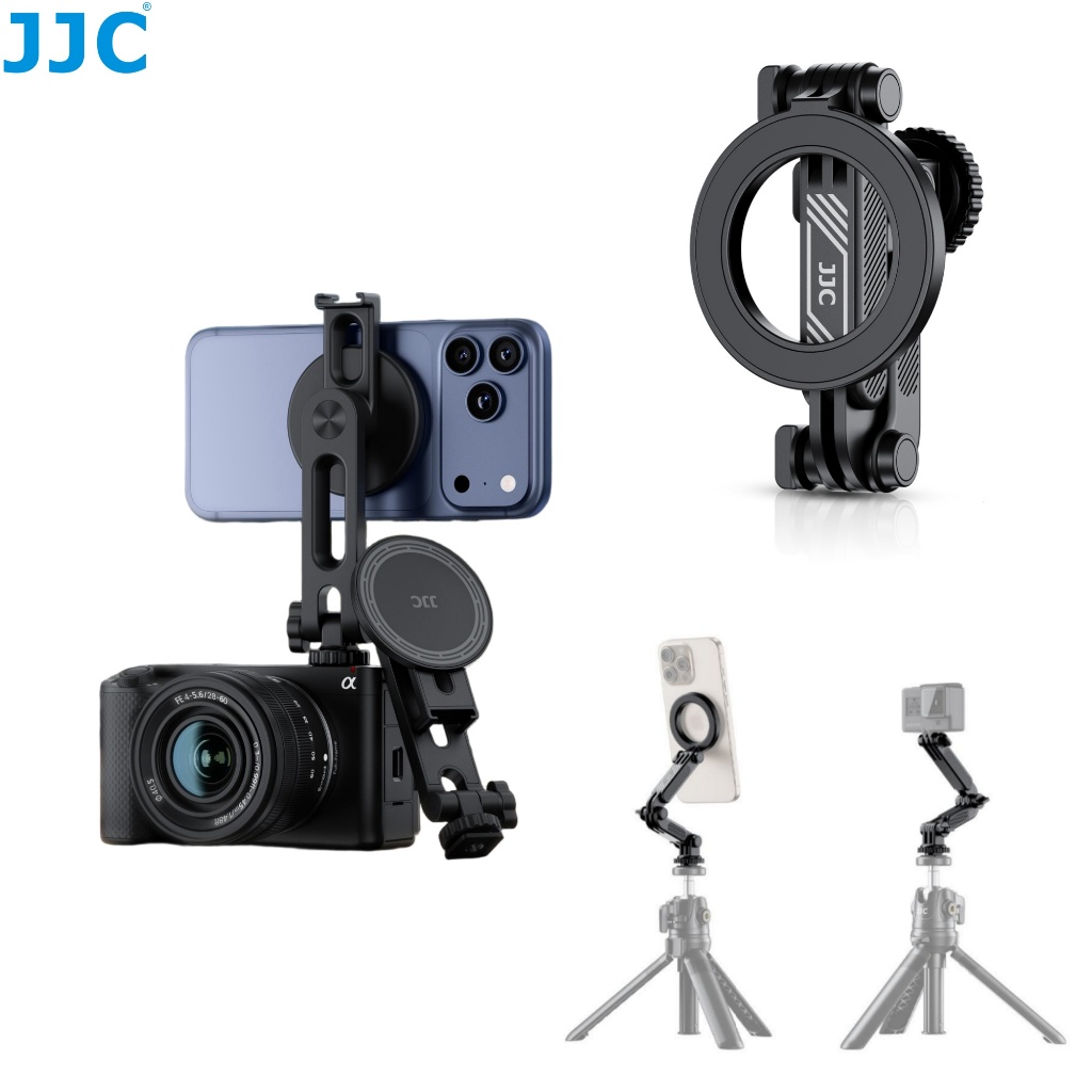 JJC กล้อง รองเท้าร้อนที่วางโทรศัพท์แม่เหล็กโทรศัพท์แบบยืดหยุ่นขาตั้งกล้องอะแดปเตอร์ Mount รองเท้าเย็นสำหรับ Apple 16 15 14 Pro Max PLUS DJI Ronin SC กล้องซีรีย์แอ็คชั่น