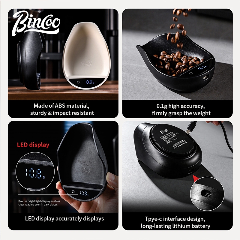 BINCOO กาแฟเครื่องชั่งอิเล็กทรอนิกส์พร้อมถาดถั่ว Espresso รูปที่ 3