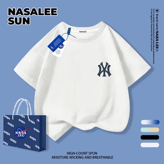 【จัดส่งวันเดียวกัน】เสื้อยืดแขนสั้นเด็ก NASA ผ้าฝ้ายสีขาวนุ่มสบาย ลายพิมพ์เรียบง่ายทันสมัย สำหรับเด็กชาย-เด็กหญิงอายุ 3-16 ปี เสื้อยืดสวมใส่สบายปีใหม่