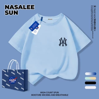 【จัดส่งวันเดียวกัน】เสื้อยืดแขนสั้นเด็ก NASA ผ้าฝ้ายสีขาวนุ่มสบาย ลายพิมพ์เรียบง่ายทันสมัย สำหรับเด็กชาย-เด็กหญิงอายุ 3-16 ปี เสื้อยืดสวมใส่สบายปีใหม่