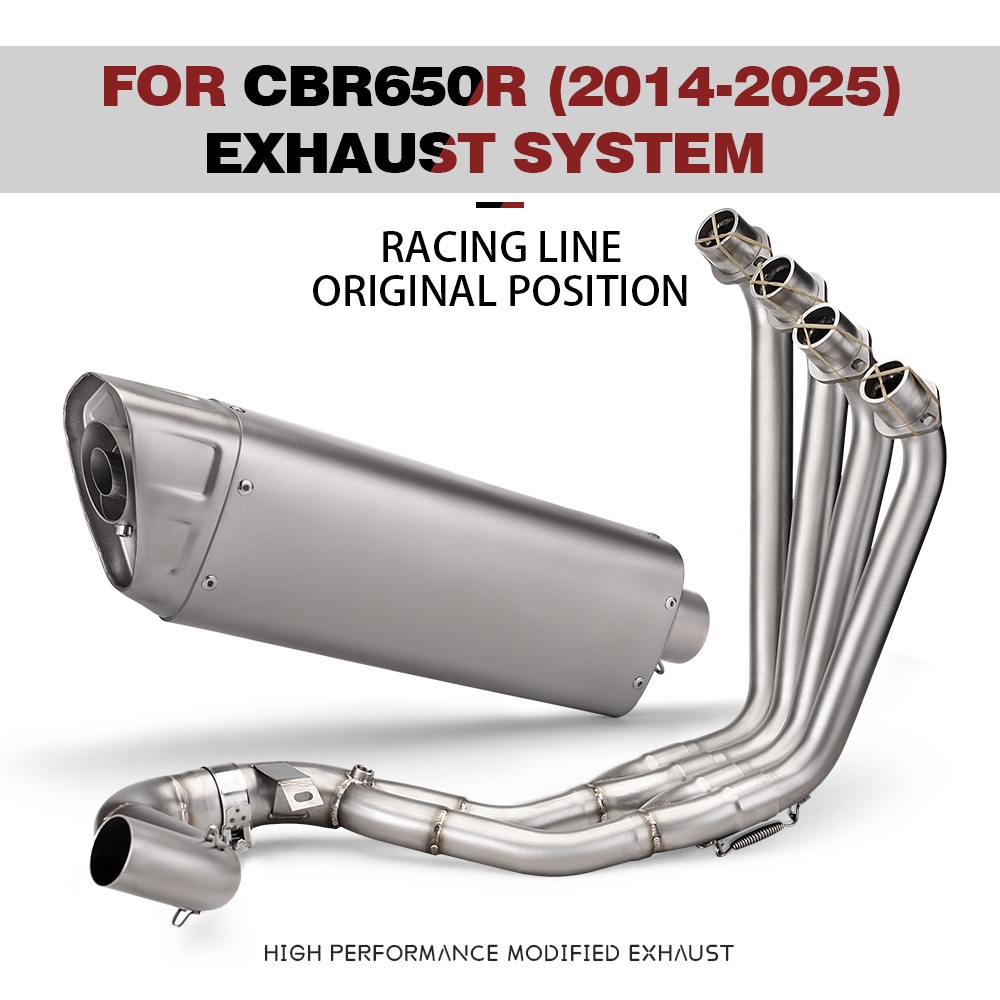 เหมาะสําหรับ CBR650, CB650R, CB650F, CBR650R2 ตัวลดเสียงไอเสียรถจักรยานยนต์แบบเต็มสามารถวางบนท่อด้าน