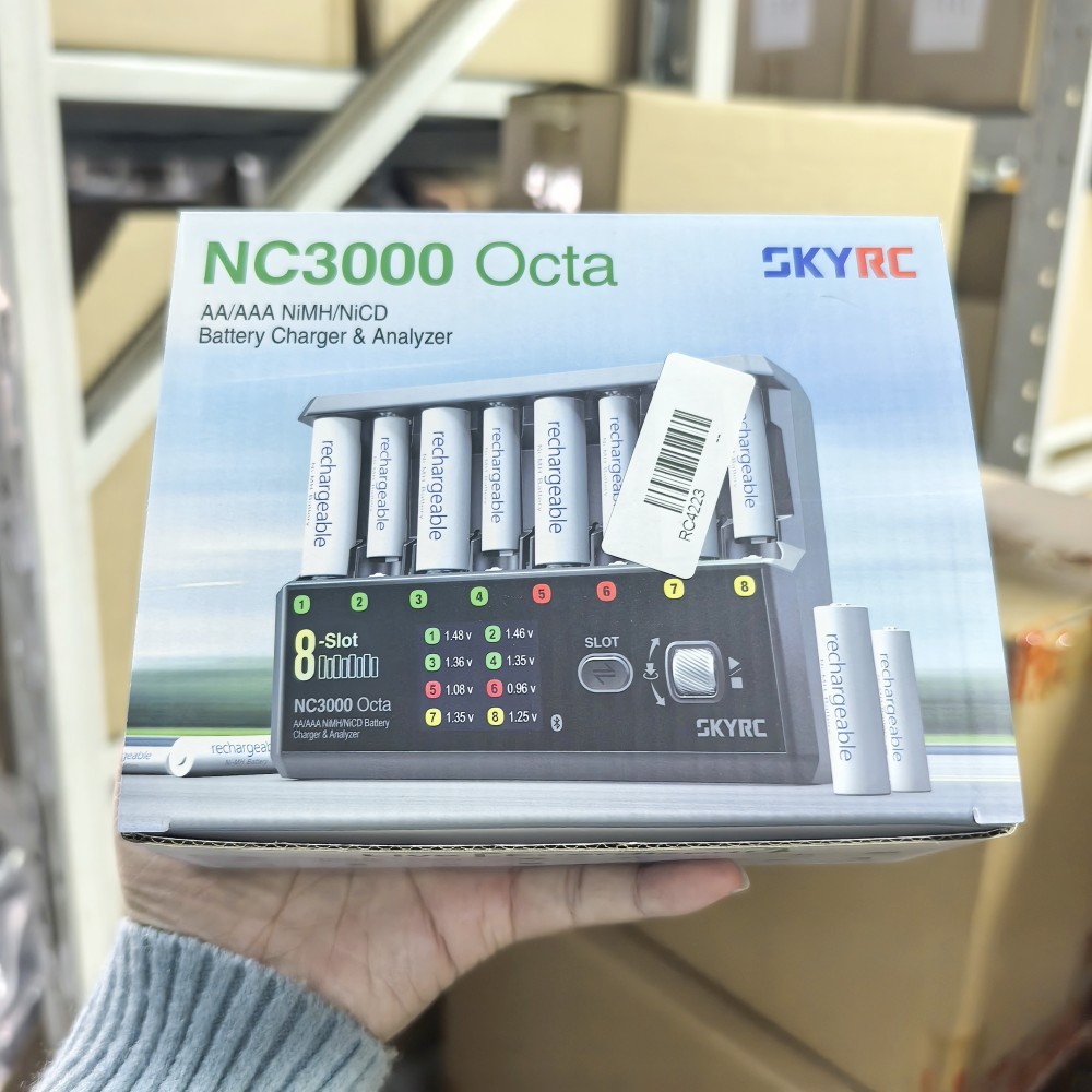 SKYRC NC3000 Octa NiMH NiCD Charger 8-Slot 7 โหมดสมาร์ท 100-5000mAh 48W ชาร์จ 30W Discharge Power AA