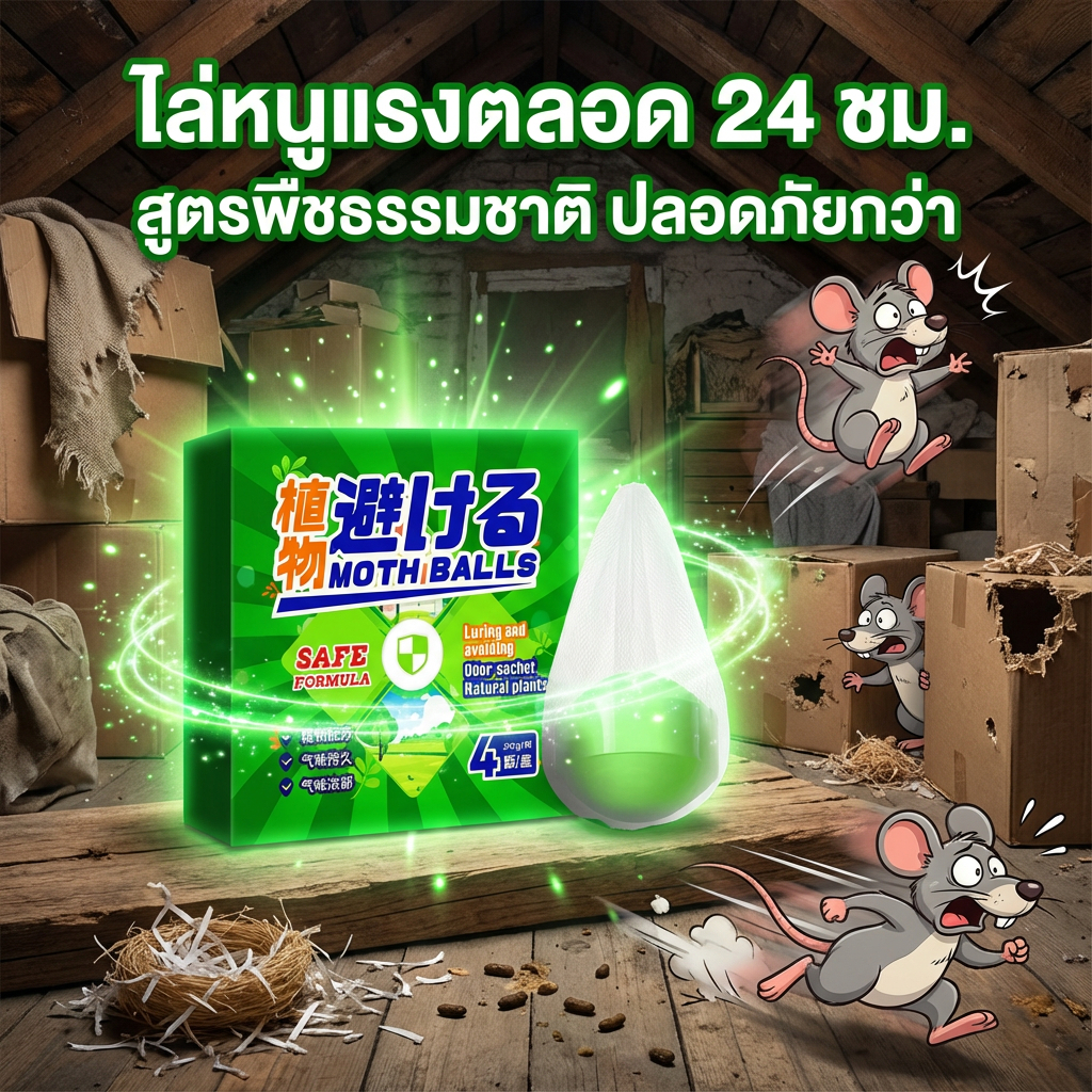 วางครั้งเดียว เอาอยู่ 30 ปี! ลูกเหม็นไล่หนู สมุนไพรไล่หนู กำจัดหนู ปลอดภัยต่อคนและสัตว์เลี้ยง