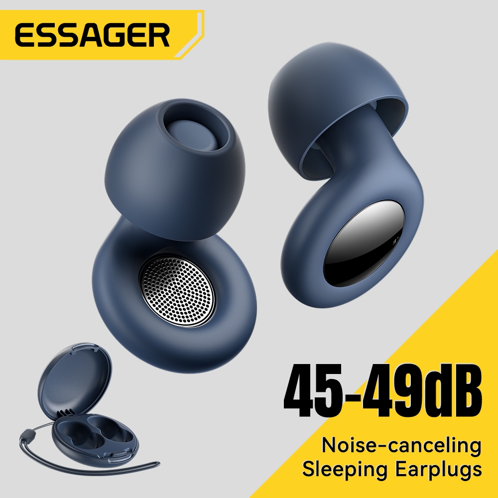 Essager 45-49dB ที่อุดหูลดเสียงรบกวนวัสดุซิลิโคนออร์แกนิกแบบใช้ซ้ําได้สําหรับโฟกัส, ท่องเที่ยว, นอน