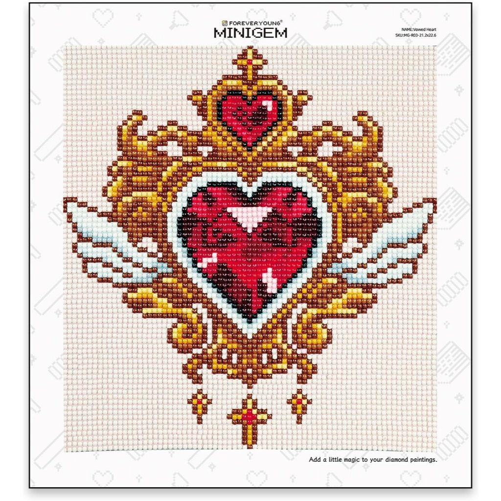 Forever young Minigem ชุดศิลปะเพชรขนาดเล็กสําหรับผู้เริ่มต้น, ชุดภาพวาดเพชรผ้าใบโกธิคสําหรับผู้ใหญ่,