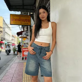 กางเกงยีนส์ทรง 5 ส่วน เอวสูง ผ้าไม่ยืด ทรงสวย สีฟอกสวย รุ่นนี้มาแรงฮิตมาก!! ผ้าเนื้ออ่อนสบาย✨