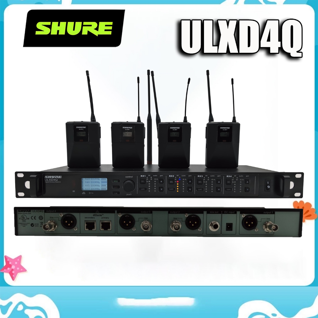 ULXD4Q ตัวรับสัญญาณสี่ช่อง  สําหรับระบบไมโครโฟนไร้สายดิจิตอล ULX-D