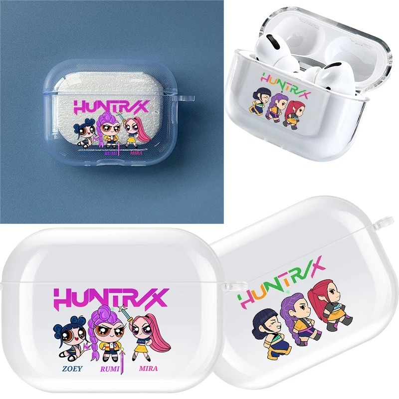 KPop Demon Hunters Rumi เด็กสําหรับ AirPods Pro1 2 หูฟังบลูทูธกรณีอะนิเมะ Creative หูฟังบลูทูธซิลิโค