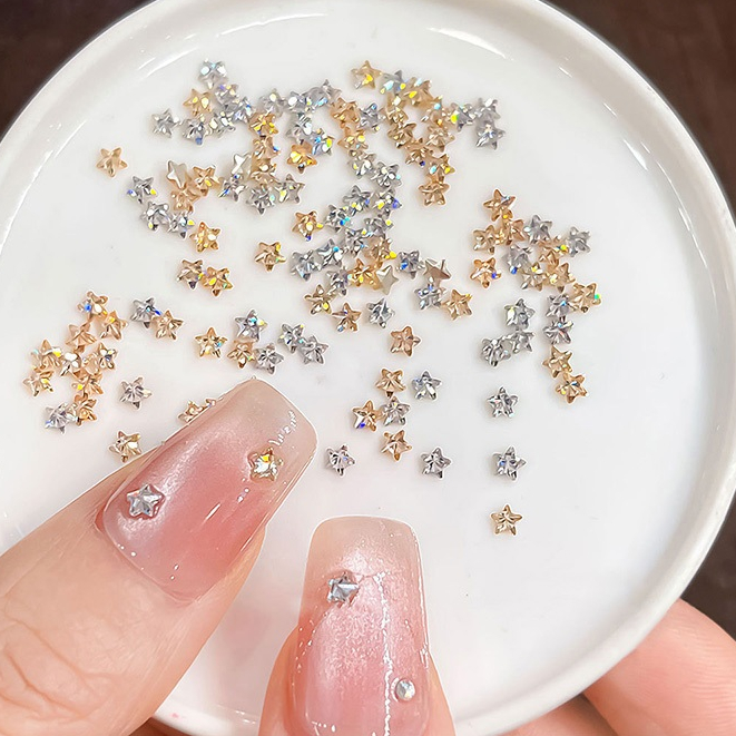 UR SUGAR 30 ชิ้น Shine Star รูปน่ารัก Charms ด้านล่างแบน 3D เล็บเคล็ดลับตกแต่ง
