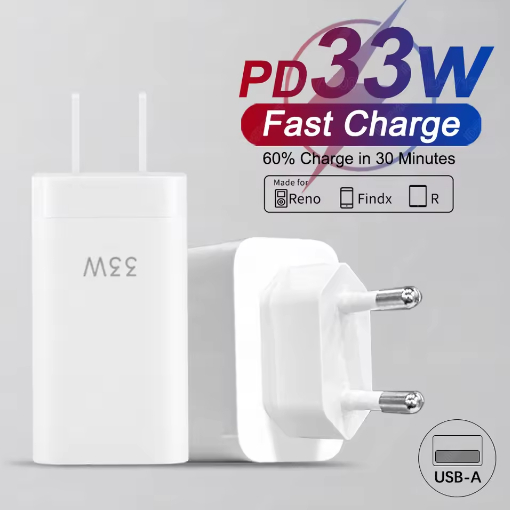 33W SuperVOOC 2.0 สําหรับ OPPO Charger US/EU Plug Fast Charge Adapter ประเภท C สําหรับค้นหา X6 X5 Pr