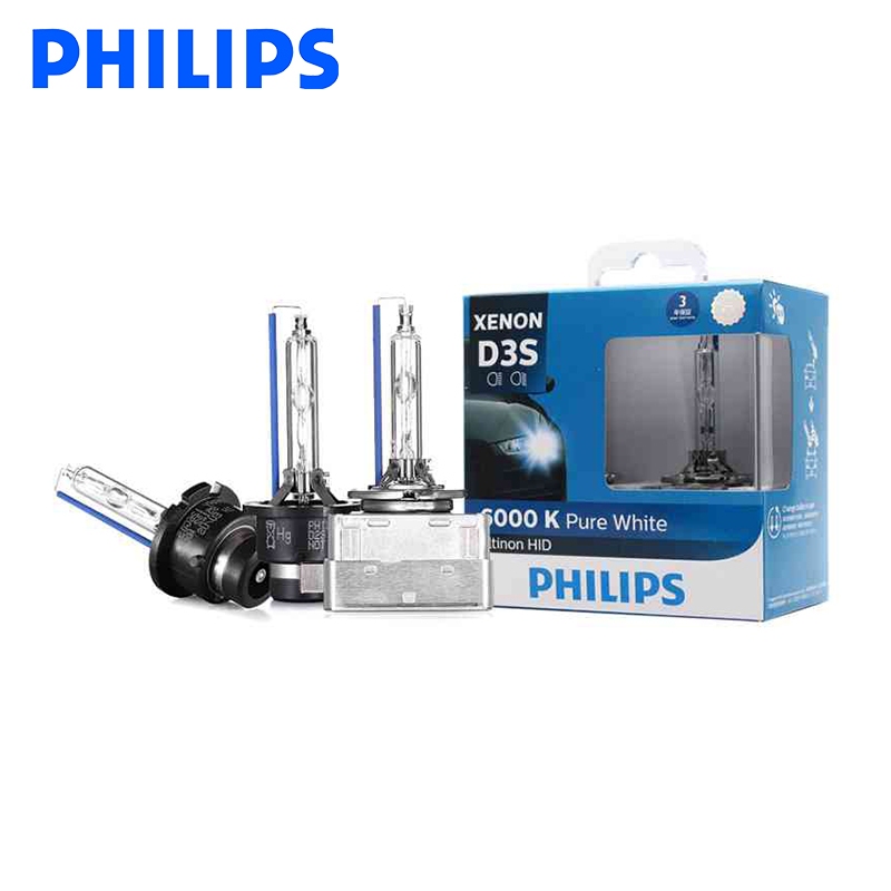 PHILIPS Ultinon HID D1S D2S D2R D3S D4S D4R 35W 6000K Cool White Light Xenon ไฟหน้าหลอดไฟรถยนต์