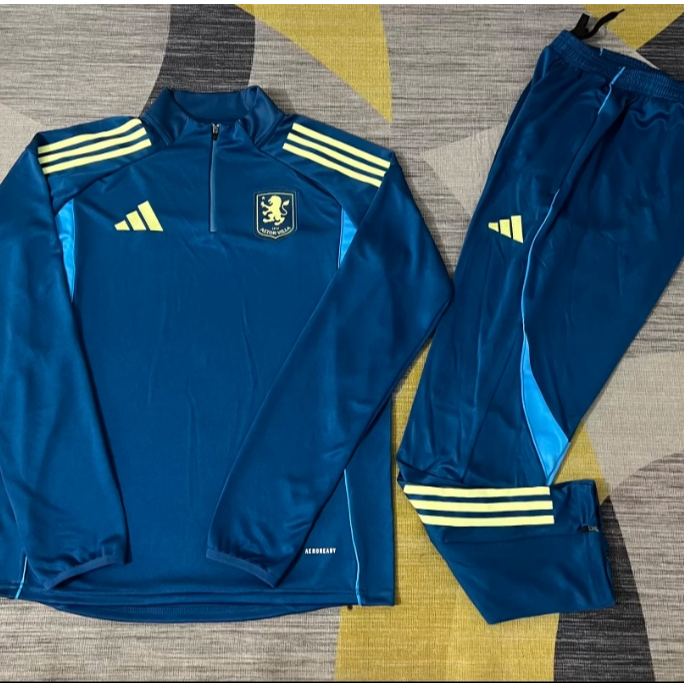 2025 เสื้อเทรนนิ่งแขนยาว Aston Villa และกางเกง ไซส์ S-XXL 1:1