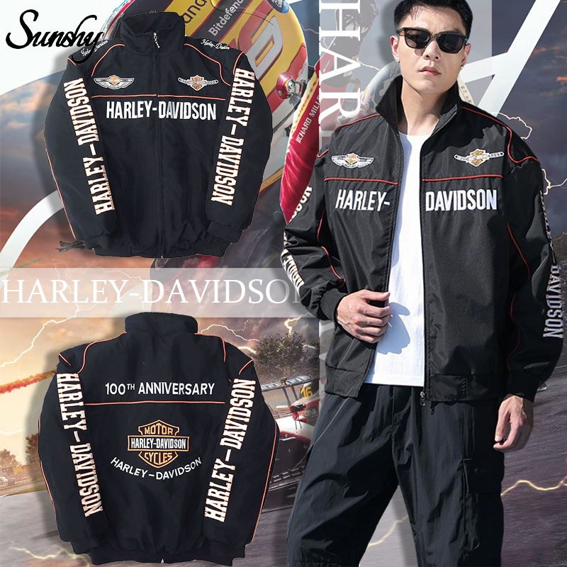 【สินค้าพร้อมส่ง】เสื้อแจ็คเก็ตขี่มอเตอร์ไซค์ปักลาย F1 Harley-Davidson สำหรับผู้หญิง เกรดพรีเมียม สไตล์วินเทจ แบบบอมเบอร์ กันลม เหมาะสำหรับขี่มอเตอร์ไซค์กลางแจ้ง
