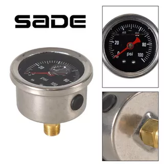 SADE การใช้กดเครื่องวัดความดัน0-100 ปอนด์ต่อตารางนิ้ว สําหรับตัวควบคุมความดันเชื้อเพลิงของเหลวที่เต็มไปด้วยน้ํามันใบหน้าสีดํา