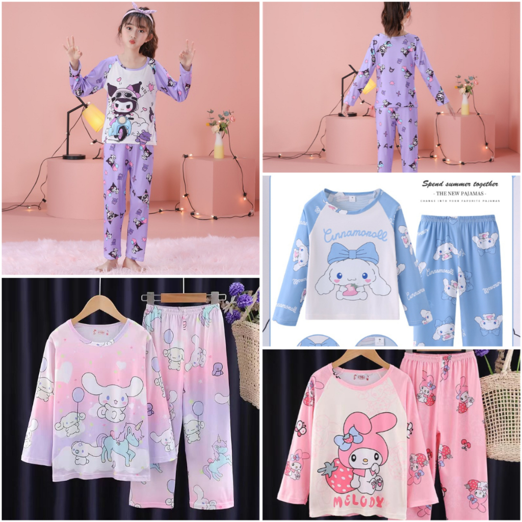 ชุดนอน ชุดเดรส ลายการ์ตูน สําหรับเด็กผู้หญิง