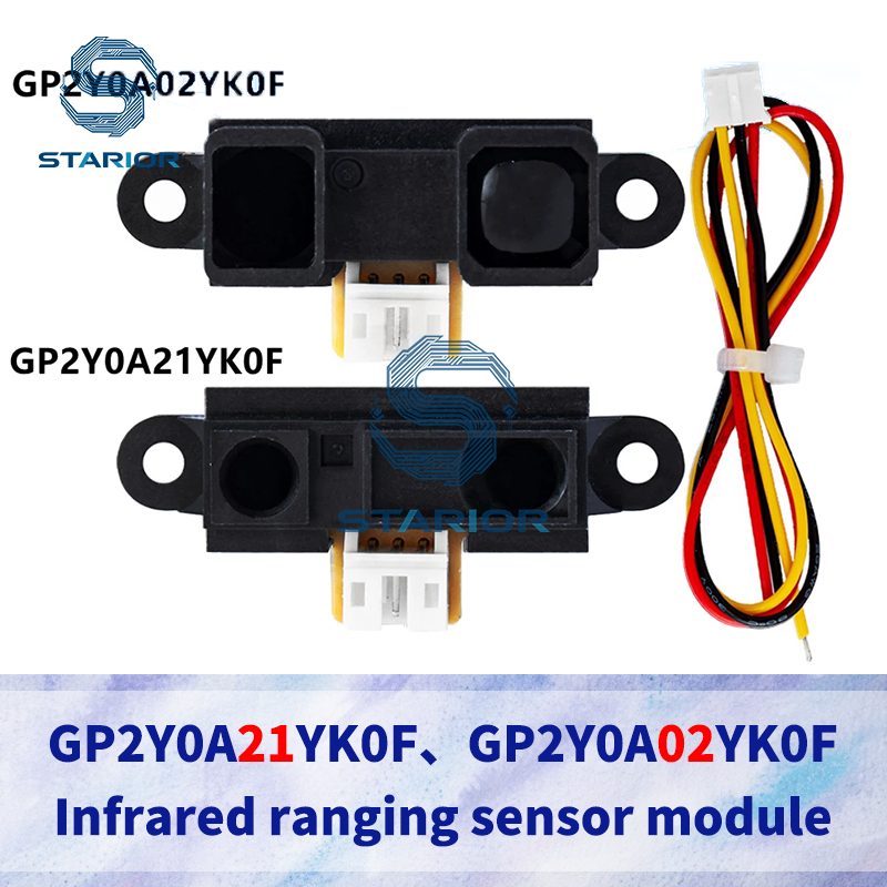 GP2Y0A21YK0F GP2Y0A02YK0F 100% ใหม่ 2Y0A21 10-80 ซม.อินฟราเรดระยะทางเซ็นเซอร์ INCLEUDING WIRE 20-150
