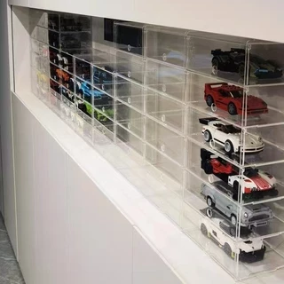 กล่องอะคริลิคใส กันฝุ่น สําหรับเก็บตัวต่อเลโก้รถแข่ง,Tamiya กล่องใส