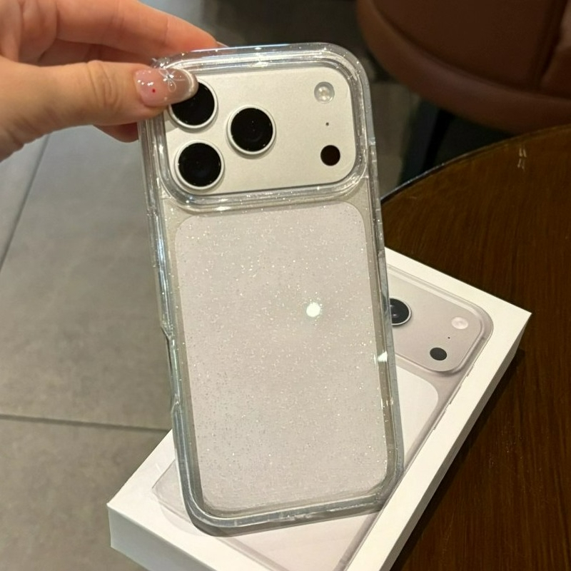 หรูหราGlitterกรณีBlingใสเงาโปร่งใสอะคริลิคเคสโทรศัพท์สําหรับIPhone 17 Air 17 Pro Max 16 15 14 13 12 Pro Maxกันกระแทกกันชน