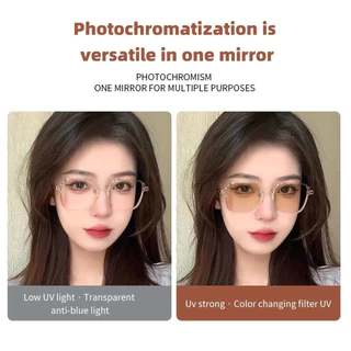 [จัดส่งในกทม]แว่นสายตาสั้น 0.0 ถึง -4.0 แฟชั่นเกาหลี เลนส์บลูบล็อค+เลนส์ออโตเมติก ออกแดดเปลี่ยนสี UV400 กรองแสงสีฟ้า จากโทรศัพท์และคอม แว่นสายตาออโต แว่นตาเปลี่ยนสีอัตโนมัติ สบายในการสวมใส่ Unisex