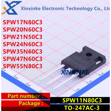 1-5PCS SPW11N80C3 11N80C3 MOS TO-247AC-3 SPW 17N80C3 20N60 21N50 24N60 47N60 55N80 C3 MOSFET N-chann