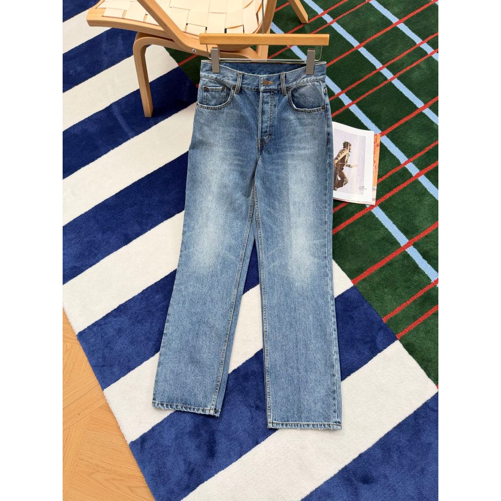 2025 กางเกงยีนส์เดนิมสีน้ําเงินเอวสูงผู้หญิง Celi ล่าสุด SIze:SL Z82