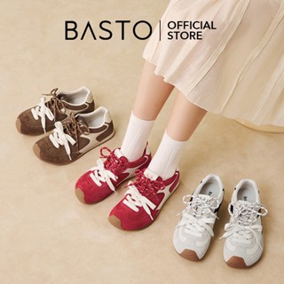BASTO Women's Ballet Sneakers รองเท้าบัลเล่ต์ รองเท้าผ้าใบ D…