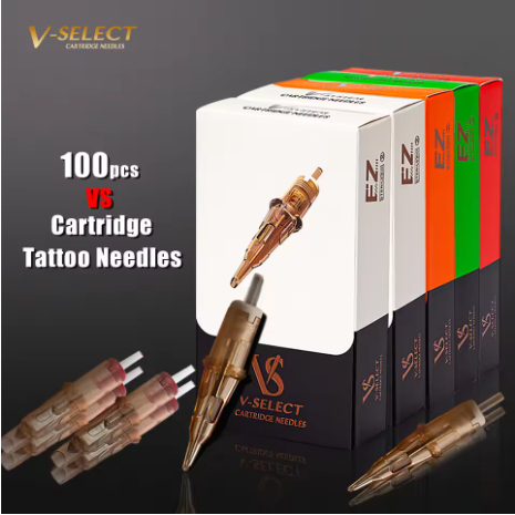 100 ชิ้น 1ez VS ทิ้งคิ้วเข็มสไตล์ใหม่สําหรับสักคิ้วชุดเข็มสัก