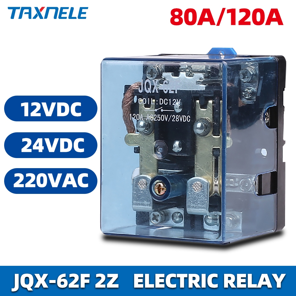 รีเลย์ไฟฟ้า JQX-62F 2Z 80A 120A รีเลย์กําลังสูง 12V 24VDC 220VAC สวิตช์รีเลย์แม่เหล็กไฟฟ้า