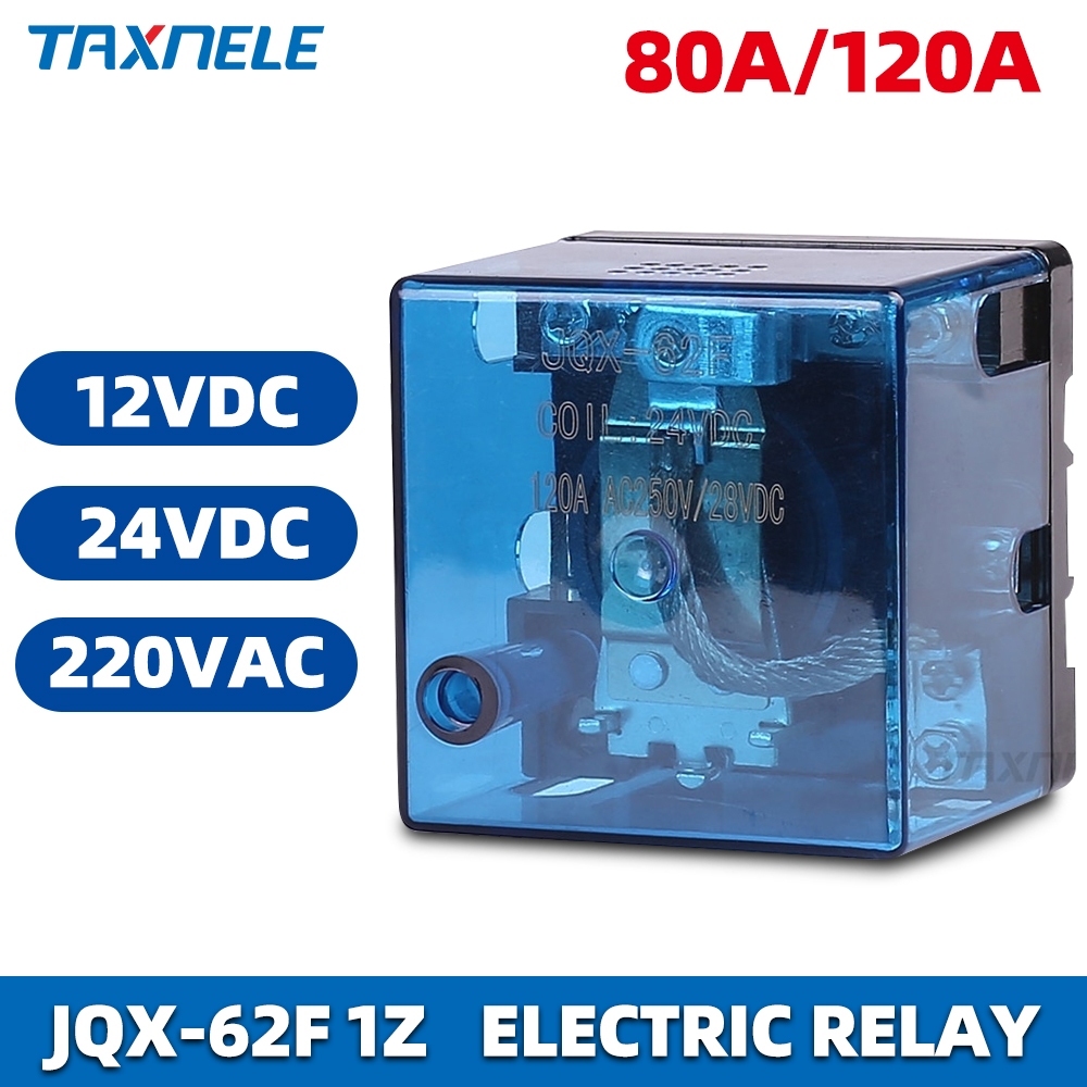 JQX-62F 1Z รีเลย์กําลังสูงขนาดเล็กกระแสสูง 80A 120A รีเลย์ระดับกลาง 12VDC 24VDC 220V AC