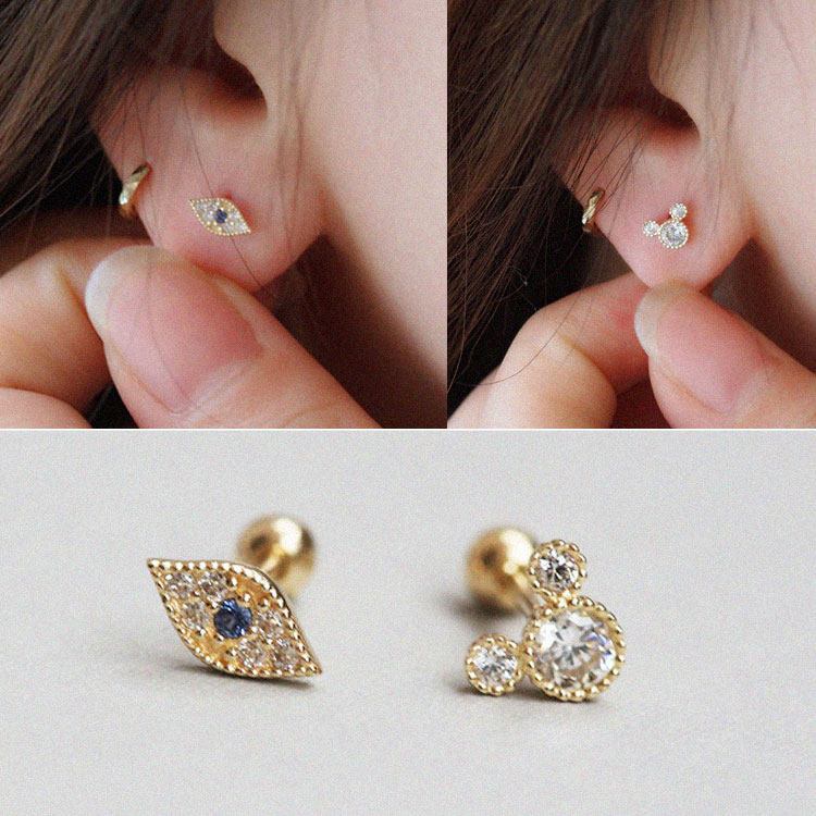 ต่างหูมินิกระพริบเซอร์โคเนียม สไตล์ป่าและทันสมัย เหมาะสำหรับคนเจาะหู - รูปที่ 6