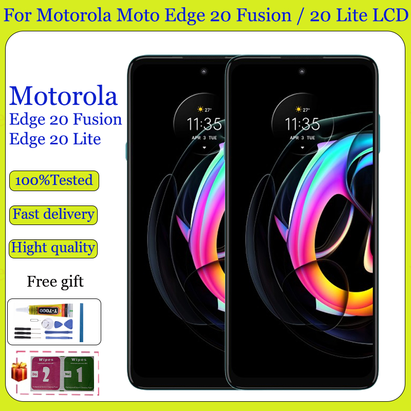 Original สําหรับ Motorola Moto Edge 20 fusion จอแสดงผล LCD Touch Screen Digitizer Edge 20 lite XT2139 LCD