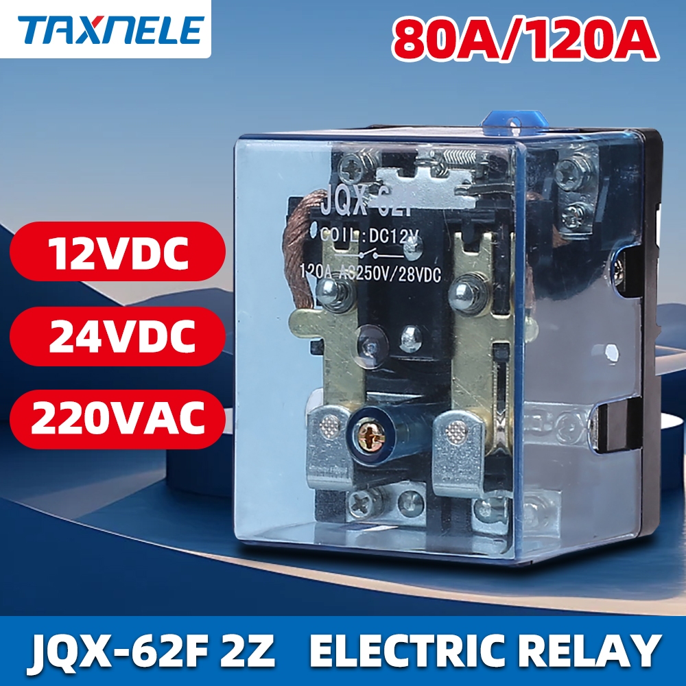 JQX-62F 2Z high power current 80A 120A intermediate รีเลย์ 12VDC 24VDC 220VAC รีเลย์แม่เหล็กไฟฟ้า