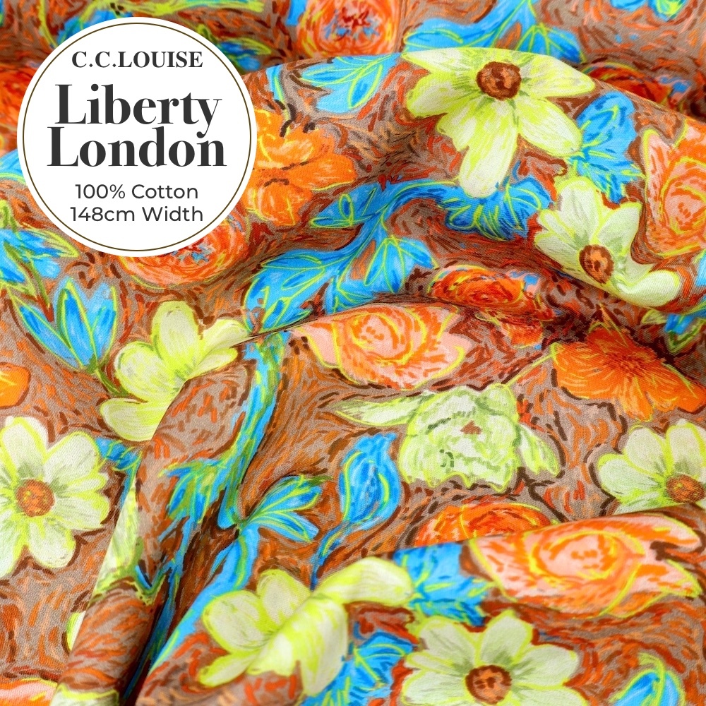 Liberty London 80s ผ้าคอตตอน poplin ผ้าซาติน, Tana สนามหญ้า, กว้าง 148 ซม., 100g/sqm, ดีไซเนอร์และโป