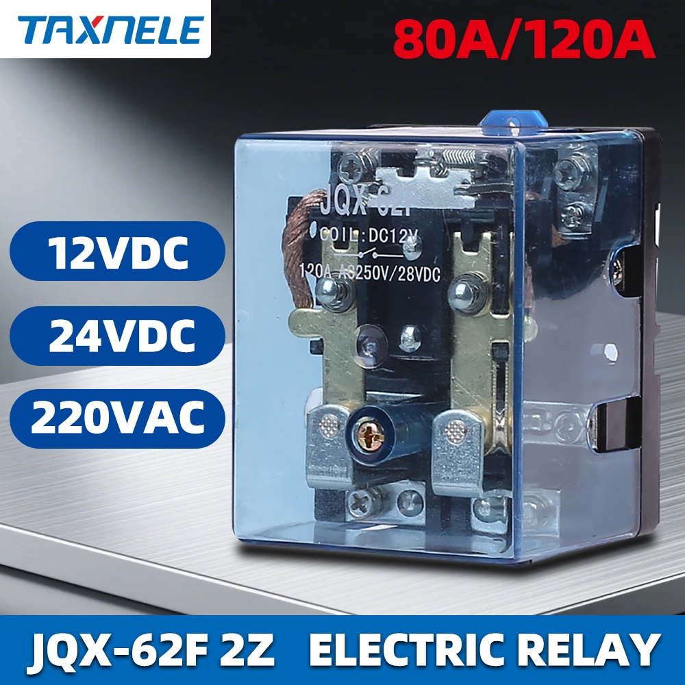 รีเลย์ไฟฟ้า JQX-62F 2Z 80A 120A รีเลย์กําลังสูง 12V 24VDC 220VAC รีเลย์ PCB สัมผัสสีเงิน