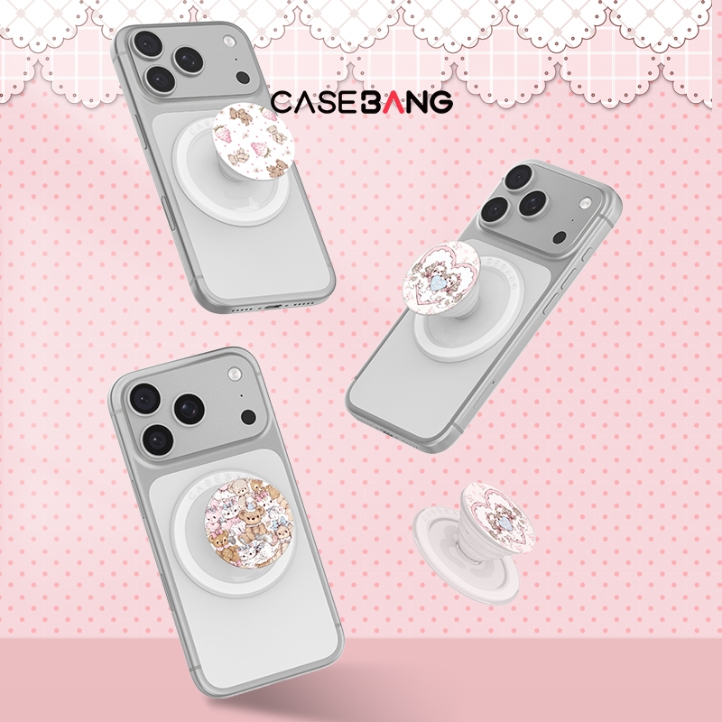 Casebang Magnetic Sweet Dream Pop Grip ถอดออกได้ บางและน้ําหนักเบา เข้ากันได้กับเคสแม่เหล็ก iPhone 12–17 ขาตั้งหลายมุม